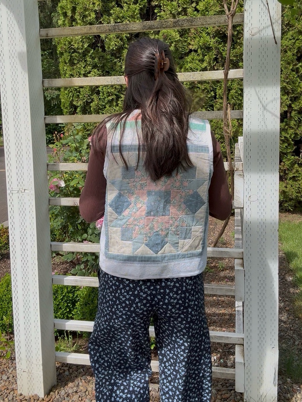 Patchwork Quilted Vest with Paisley and Geometric Panels